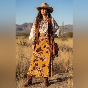 NYCC New York Clothing Floral print long skirt size small